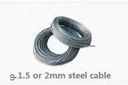 1 M steel cable 2 м ширина х 3 м длина/шт 185gsm HDPE 95% UV Runner раздвижная крыша Выдвижная волна солнцезащитный навес парус - Цвет: 1 M steel cable