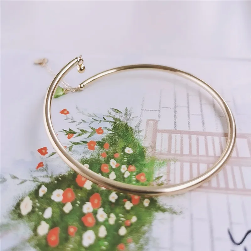 

DMBS520 Green Perido Bangle Bracelet Gemstones Female 14K Gold Filled Bracelet For Women