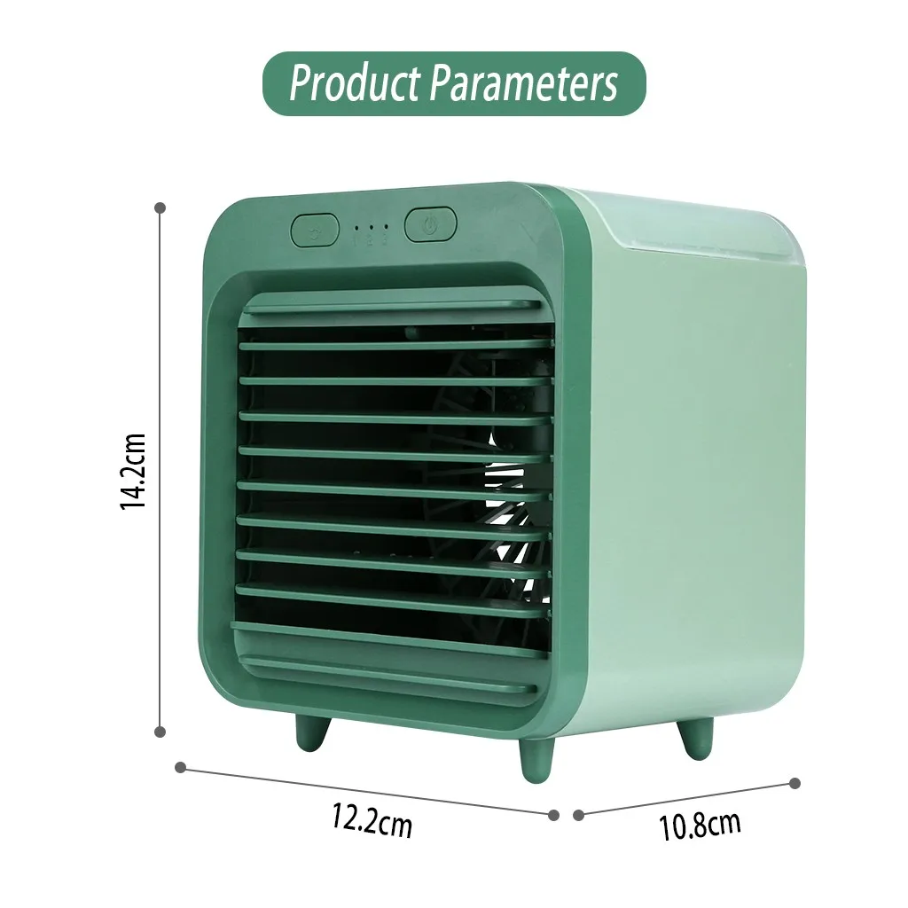 

USB Mini Portable Air Conditioner Humidifier Air Cooler Upgraded Mute Green