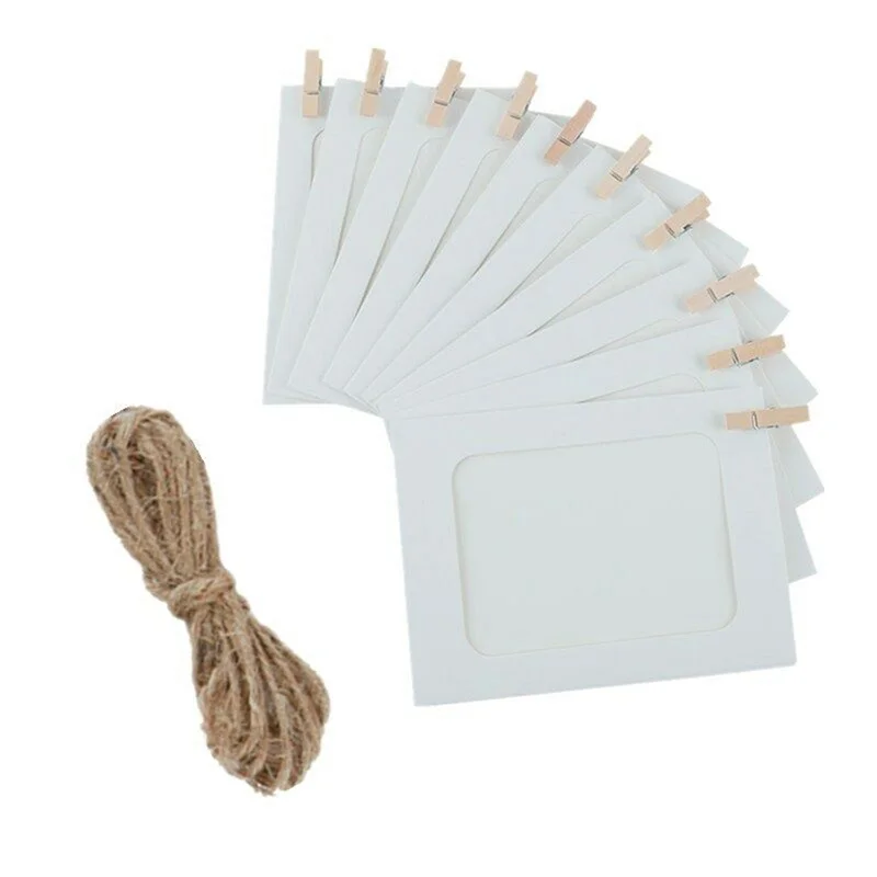 5 шт. бумажная фоторамка настенная подвесная фотоальбом веревка зажим сделай сам