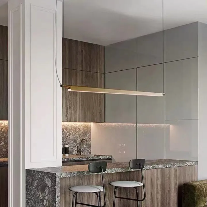 Скидка Линейный подвесной светильник, настольная лампа для обеденного стола, кухни, бара, островка, декоративное длинное освещение в скандинавско...