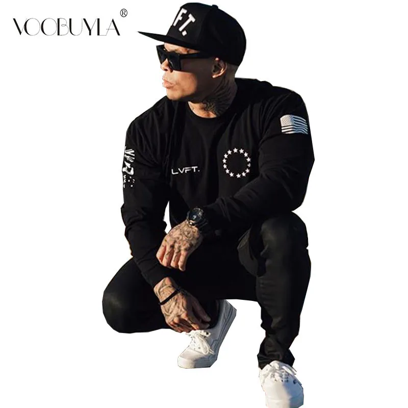 Мужская футболка с длинным рукавом круглым вырезом для бега|Беговые футболки| |