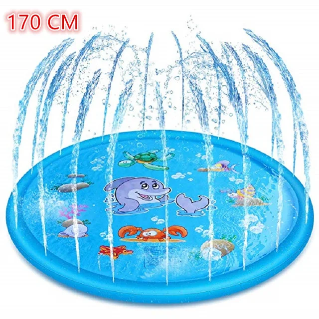 blue 170 cm 100 см Летний детский водный коврик для игр, пляжный коврик для газона, надувная подушка для воды, игрушки, уличная ванна, плавательный бассейн - Цвет: blue 170 cm
