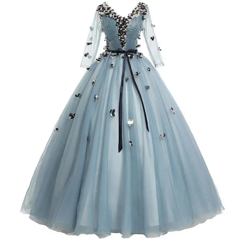 Платье с коротким рукавом Gryffon Quinceanera вечерние платья v образным вырезом