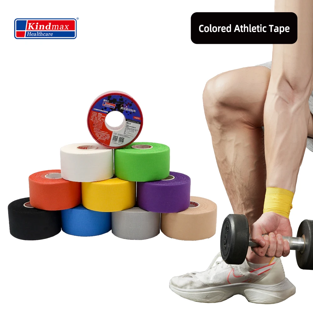 Kindmax вся хлопковая Спортивная ЛЕНТА Kinesiology Taping US Style цветная жесткая Атлетическая