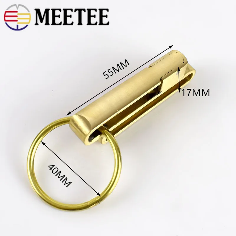 Meetee 1/ 2 шт. 3 4 см ручной работы пряжка для ключа из нержавеющей стали латунь брелок