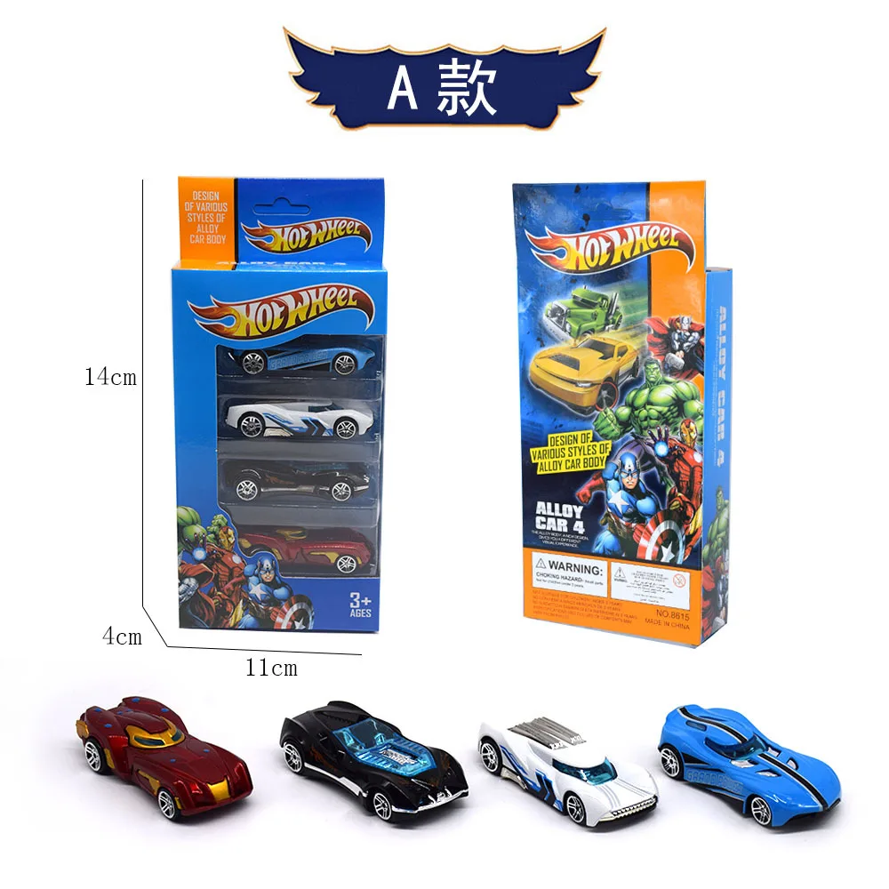

1:64 4 Pcs/Alloy Car Hot Wheels Mini Racing Model Toys Children's Alloy Sliding Pocket Small Sports Car Cars Suit For Children