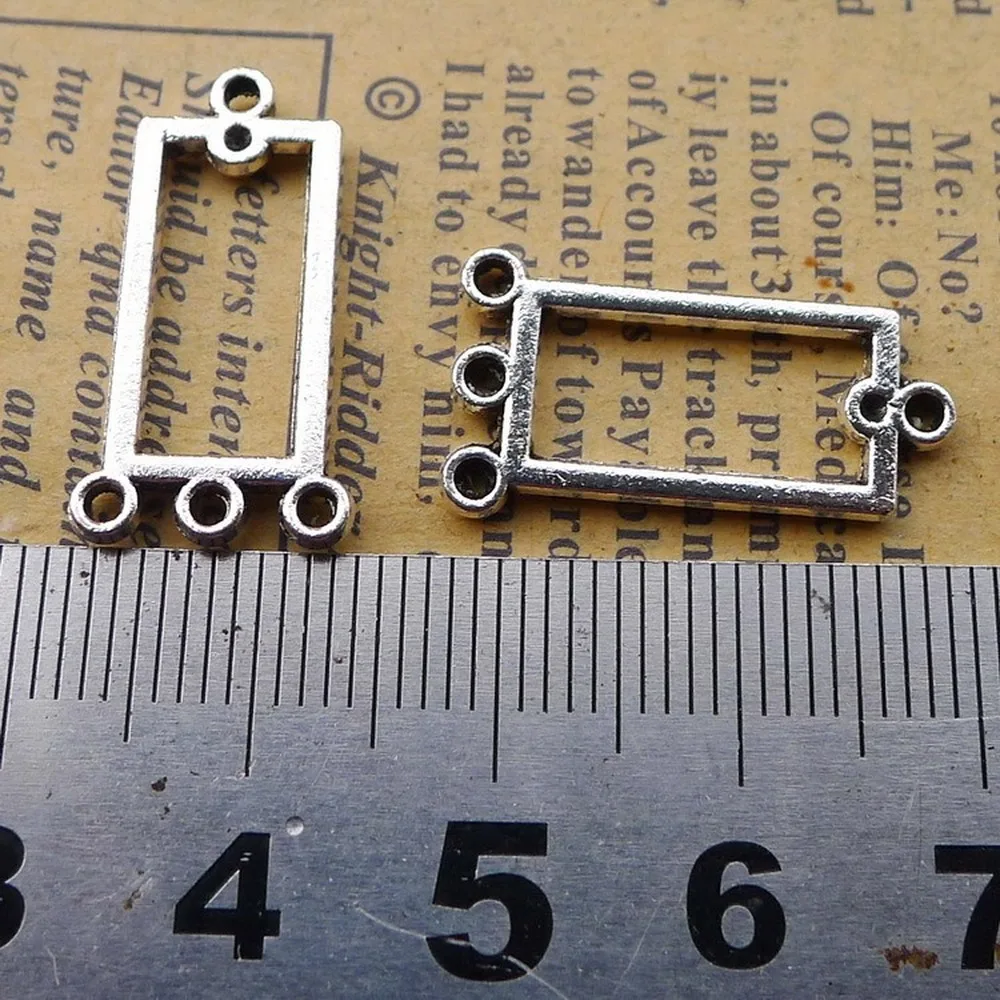 

200pcs Earring Connectors Charms 12mm x 22mm DIY Jewelry Making Pendant antique silver color