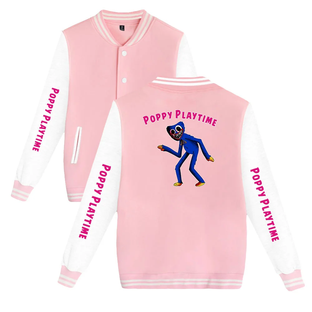 Куртка бейсбольная в стиле Харадзюку хип-хоп с надписью poppy guide Play Time 2d спортивные