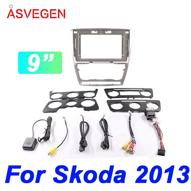 

9" Car Radio Fascia Frame For Skoda 2013 Car Dvd Frame Install Panel Dash Mount Installation Dashboard