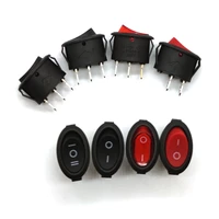 5pcs oval power switch ac toggle io on off car boat push button rocker switch 2p 3pin 25x16 5mm button power elliptic switched