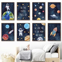 diamond painting space planet rocket astronaut star wall art canvas painting pictures baby boy kids room decoration gift