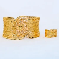 dubai pulseiras largas habesha j%c3%b3ias et%c3%adope presente de casamento da noiva africano 24k cor do ouro pulseiras para mulhere