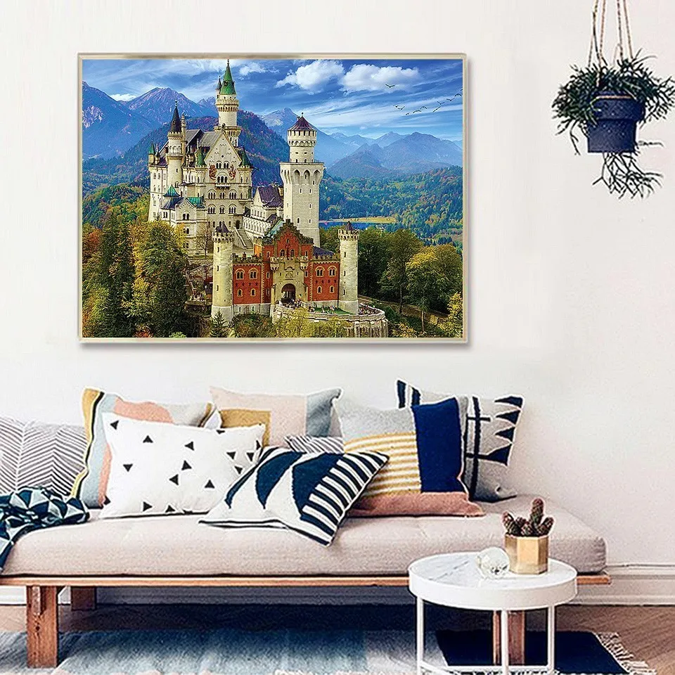 EverShine мозаика полная вышивка квадратная стразы Новый Лебедь Каменный Замок