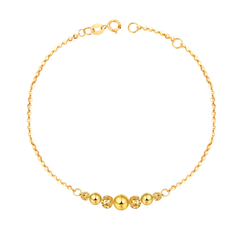 

Чистый, розовое золото 18 карат, прекрасный браслет из бисера браслет для женщин высокое качество браслет