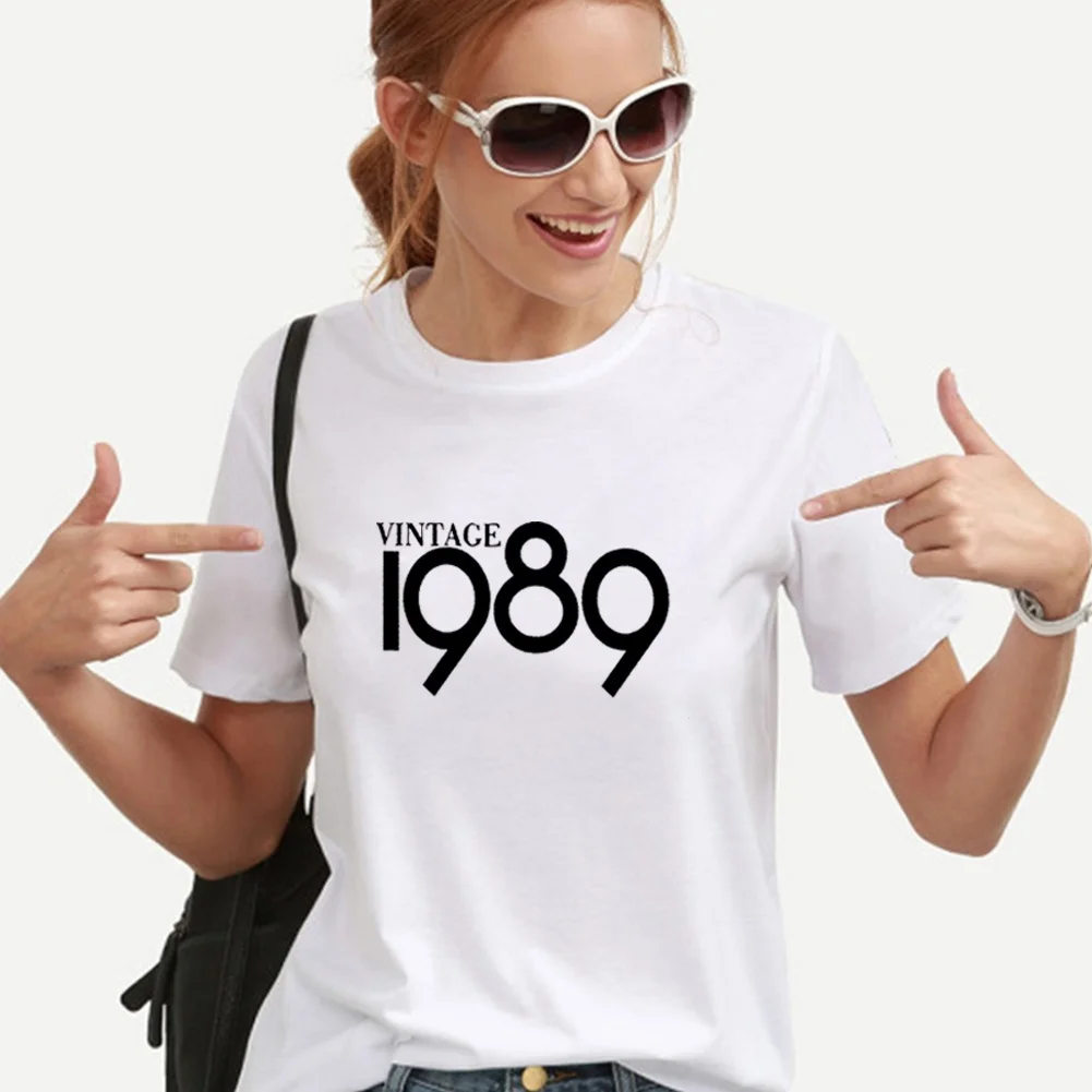 

1989 Printed T-shirt Women Top Summer O-neck Short Sleeve Tee Shirt Femme Loose Casual Tshirt Women Dropshipping