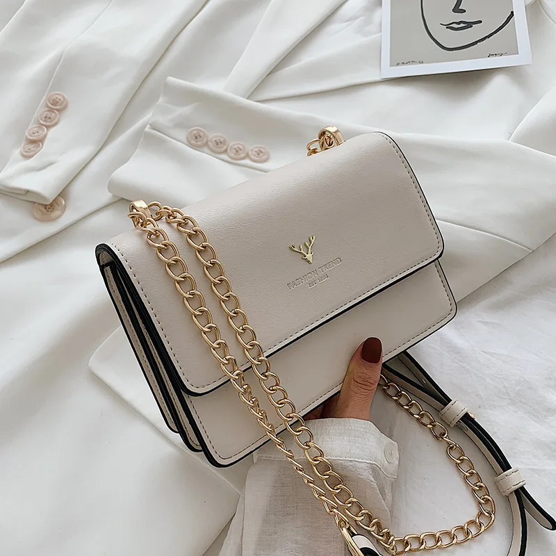 

2021 Brand Designer Women Shoulder Bag Lady Fashion Metal Chains Clutch Bag Messenger Handbag Leather Luxury Purse Bag Female
