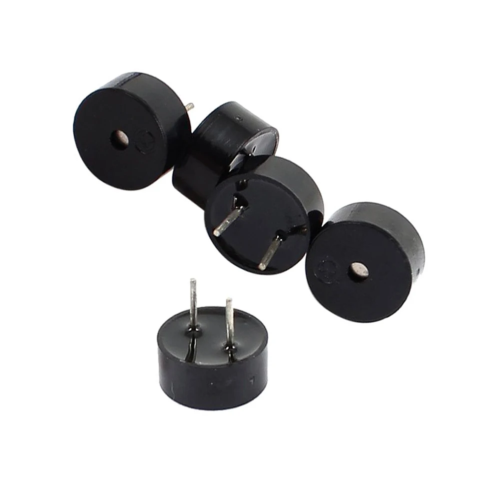 

5pcs Black 3V 5V 2 Pin Active Buzzer Alarm Speaker Electromagnetic Beep Active Piezo Buzzers Fit Electronic Components