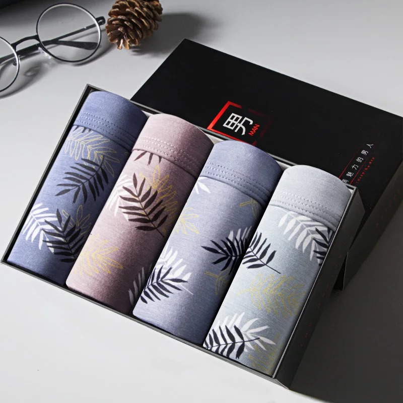 ICPANS 4 шт./лот мужские боксеры нижнее белье хлопковые трусы-боксеры шорты Calzoncillos