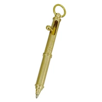 cool design mini military ballpoint pen pure brass hand made gun style retractable ball pens with key ring cute small ball pen