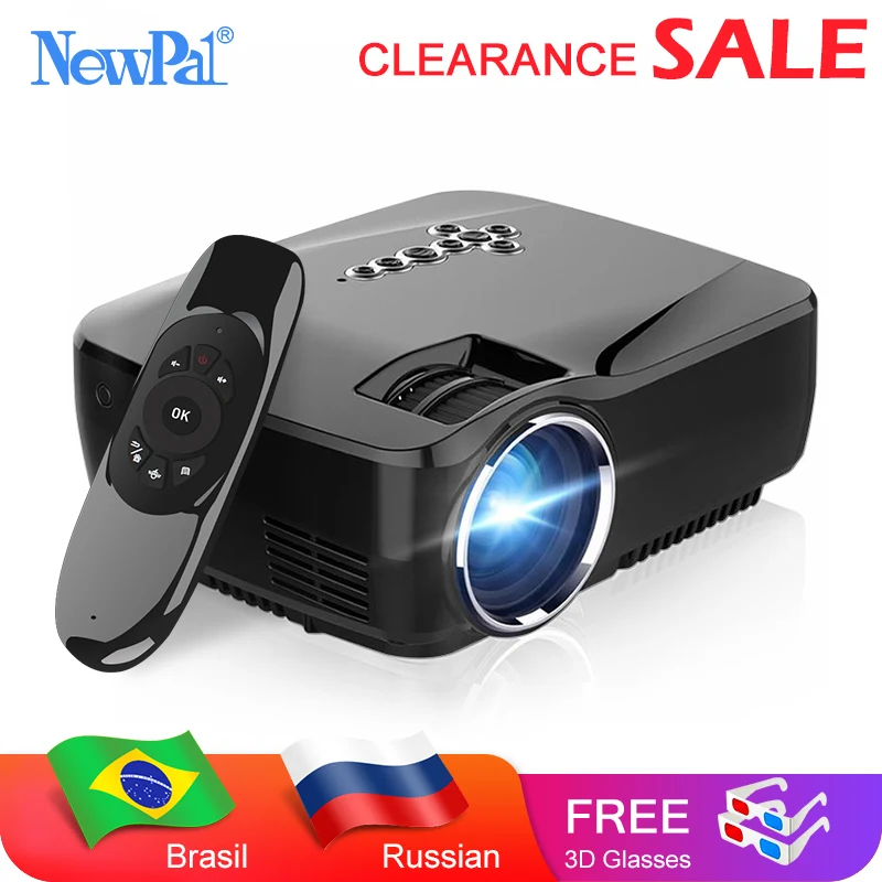 Портативный светодиодный мини проектор Newpal GP70 (опционально Android Bluetooth WiFi) 1200 люмен