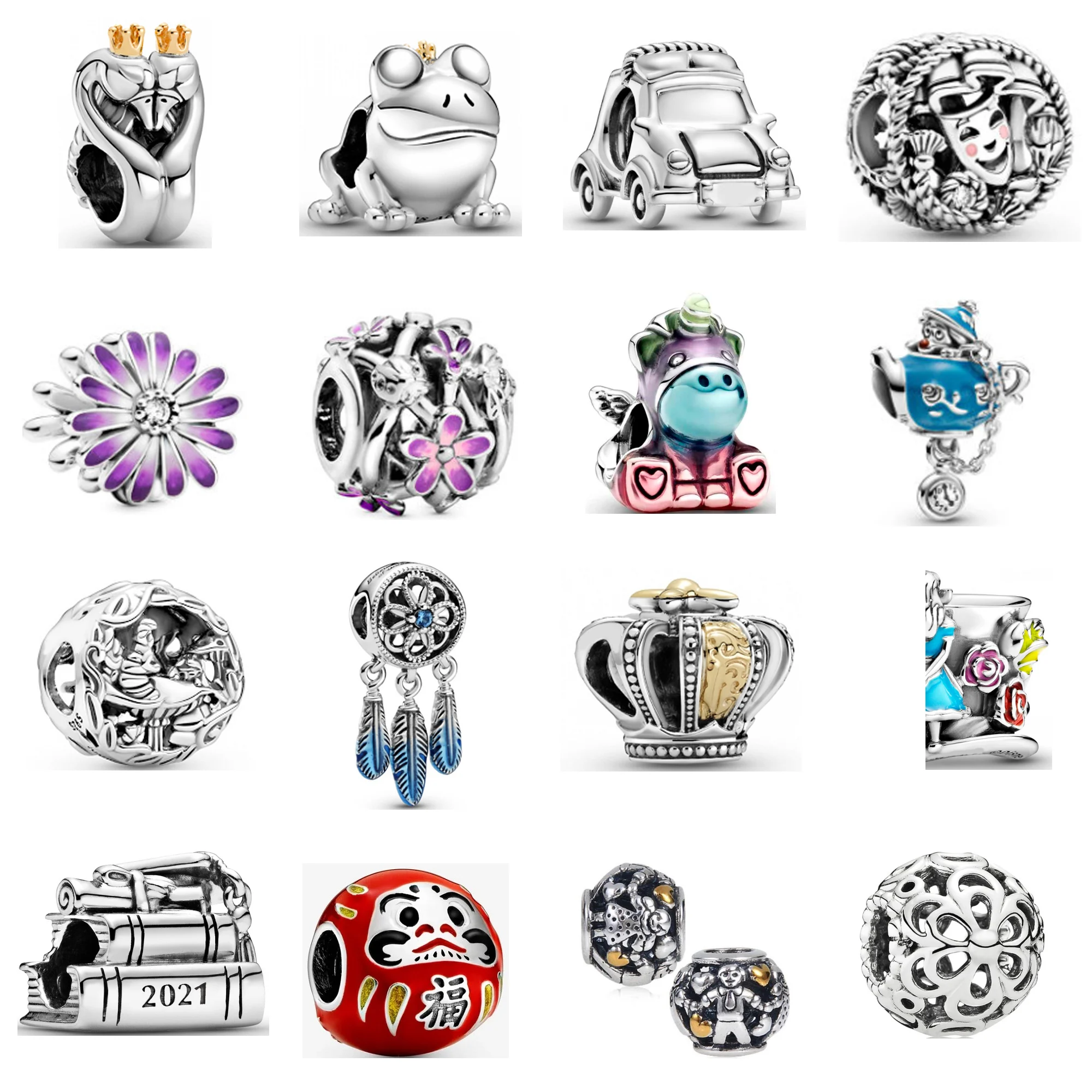 

Pan New Beads S925 Sterling Silver Bracelet Accessories New Diy Beads Loose Beads Bracelet Female Di Sini Rainbow Cow