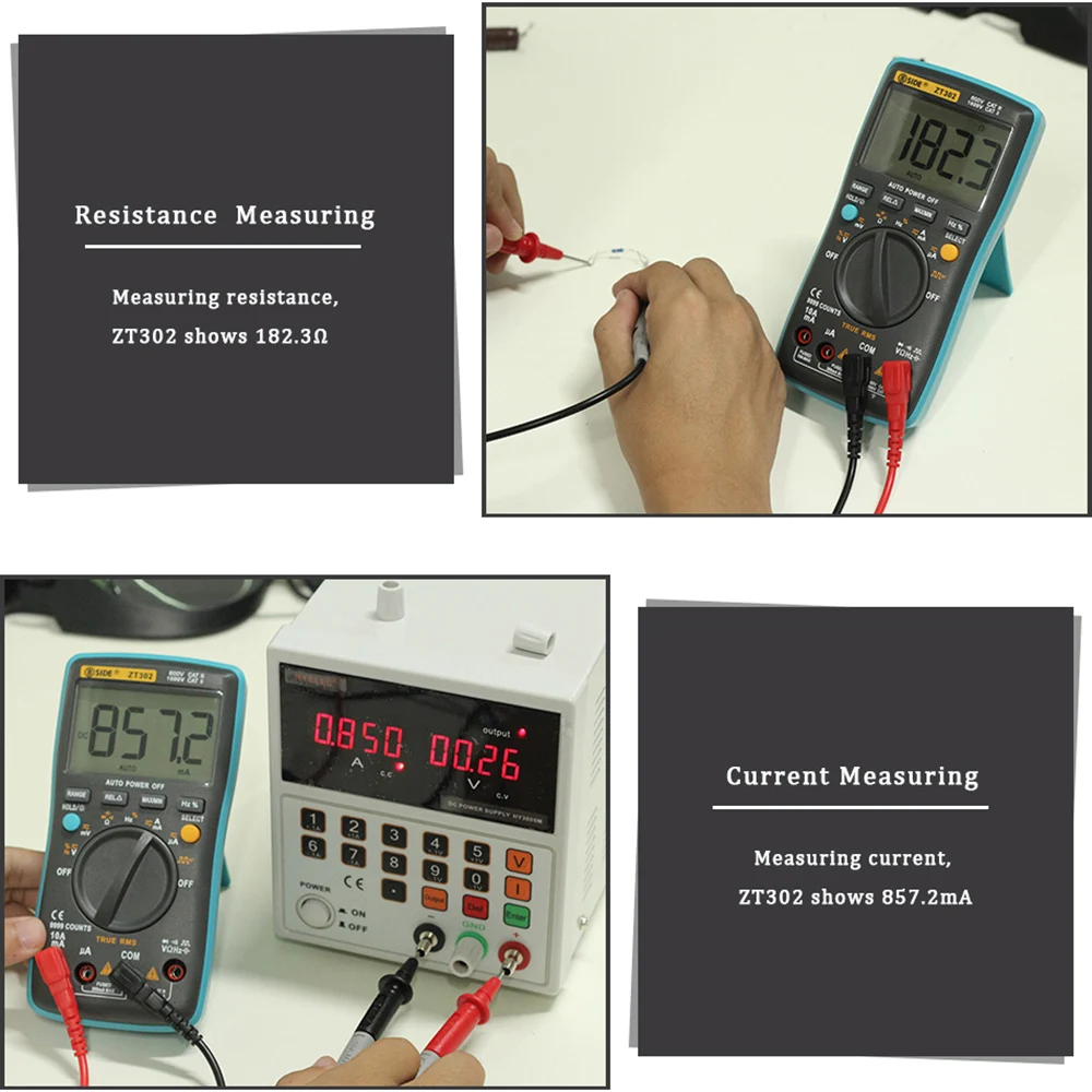 Цифровой мультиметр BSIDE ZT302 с ЖК-дисплеем 9999 отсчетов | Инструменты