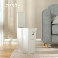 nordic style plastic trash can with cover large capacity garbage storage container living room narrow wastebasket garbage can