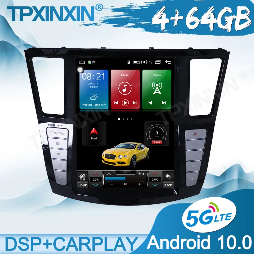 

Беспроводной мультимедийный плеер Carplay 4G + 64 ГБ для Infiniti QX60 2014-2019, автомагнитола, магнитофон, GPS-навигация, DSP IPS