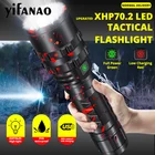 Ультраяркий светодиодный фонарик XHP70.2, мощный фонарь Xlamp XHP50.2 для охоты, L2, водонепроницаемый фонарь, Use 18650 26650