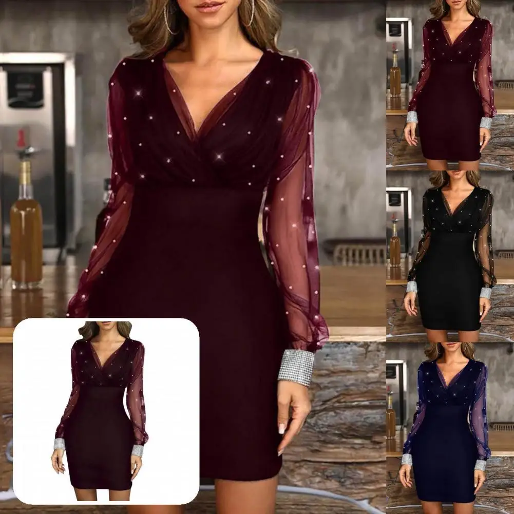 

Pretty Female Long Sleeve Pretty Dress Women Dress Soft Texture Graceful