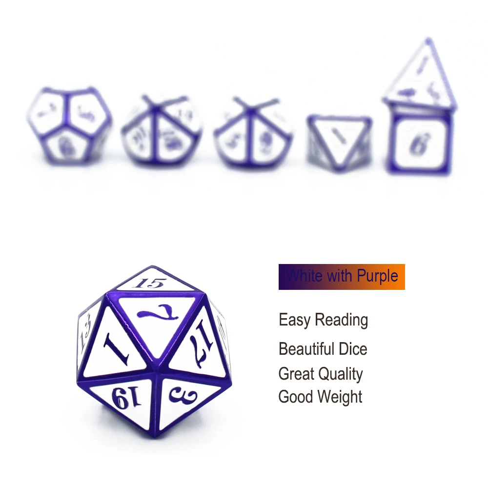 Металлические кости dnd Набор кубиков rpg многогранные твердые настольные игры