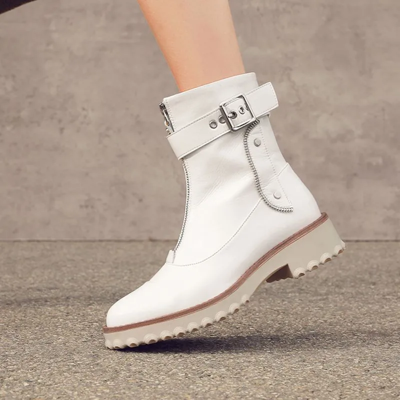 Женские ботильоны из лакированной кожи MORAZORA модные полусапожки на молнии с