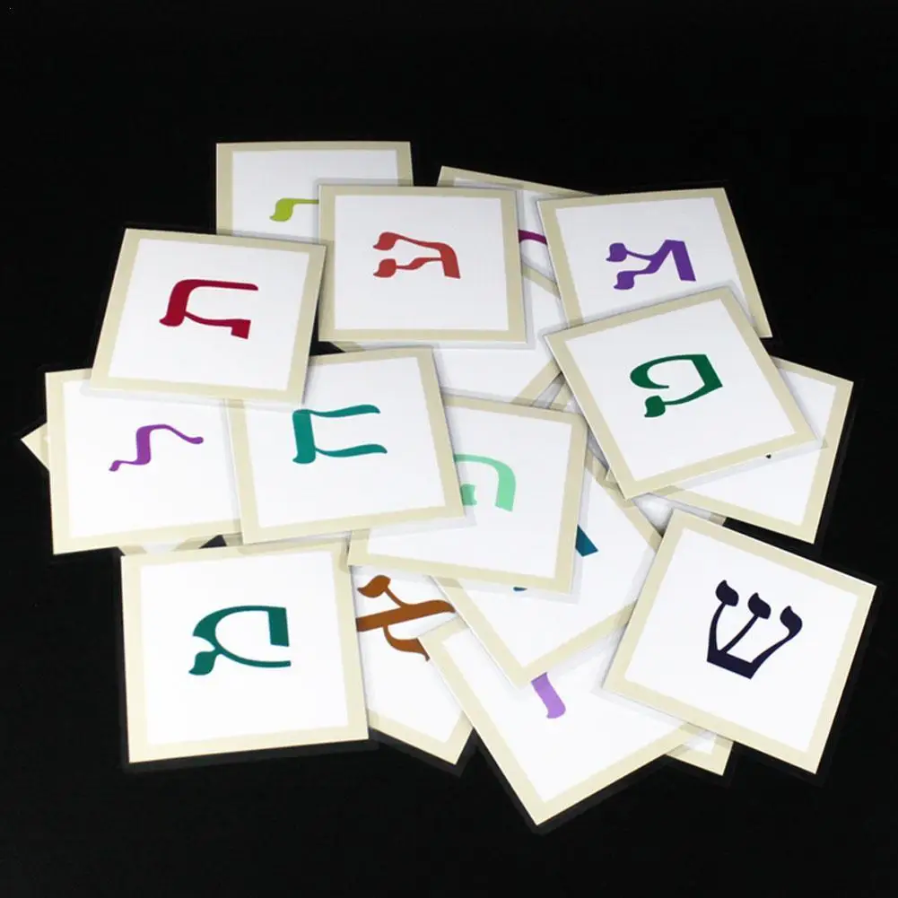 

22 Hebrew Letters Kids Montessori Baby Learn Hebrew Words Card Flashcards Cognitive Educational Toys Memorise Gifts For Children