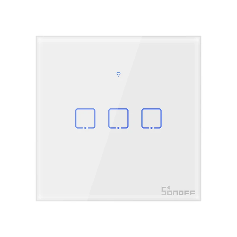 Смарт-переключатель SONOFF T2 ЕС Wi-Fi 1/2/3 клавиши настенный сенсорный переключатель