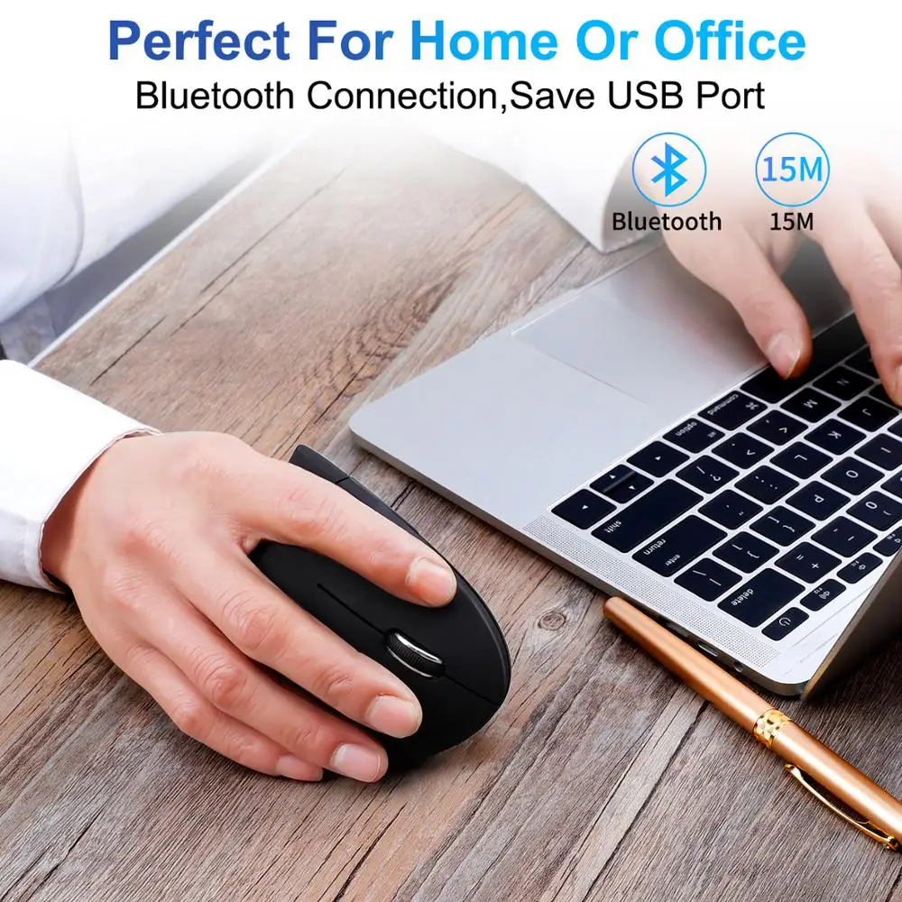 2.4GHz ergonomic wireless optical mouse BLUETOOTH vertical 10M suitable for PC gaming laptop | Компьютеры и офис