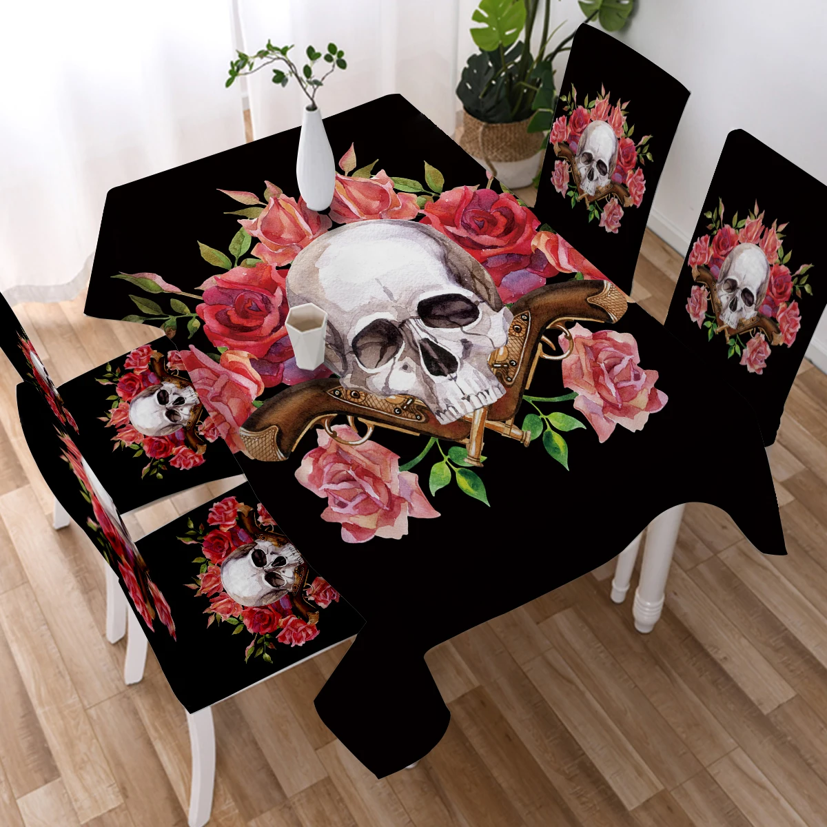 

Halloween Sugar Print Tablecloth Waterproof Decorative Table Cover Tapetes Oilproof Home Table Cloths Protector Sugar Skull