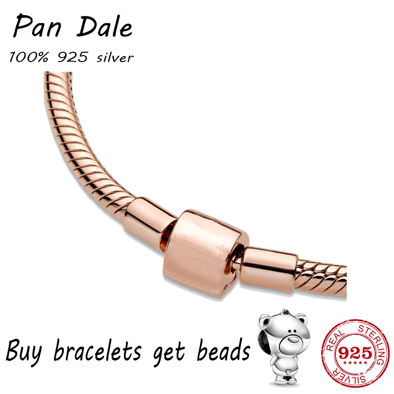 

Luxury Original 100% 925 Sterling Silver pan bracelet Snake Chain Bracelet Bangle for Women Authentic Charm high quality Jewelry