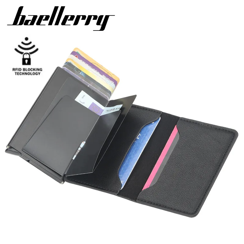 Baellerry, новинка, металлический, анти-Rfid кошелек, кредитный id держатель для карт, для мужчин и женщин, визитница, наличные, для карт, Карманный чехол, для кредитных карт