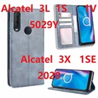 Кожаный чехол для Alcatel 3X 1SE 2021, чехол-книжка на магнитной застежке с подставкой, защитный чехол для карт Alcatel 3L 1S 1V 2020, 5029