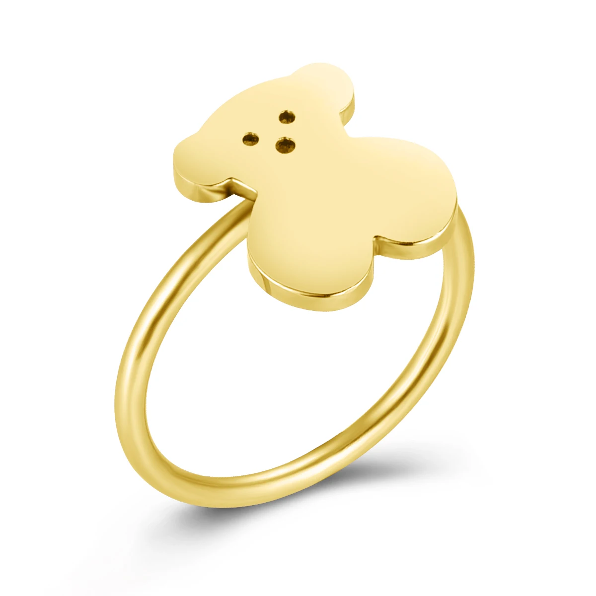 

Bear Titanium Steel Ring Nice Ring Single High Quality Bear Ring for Women Tricolor Wholesale New DisgnHot 2021