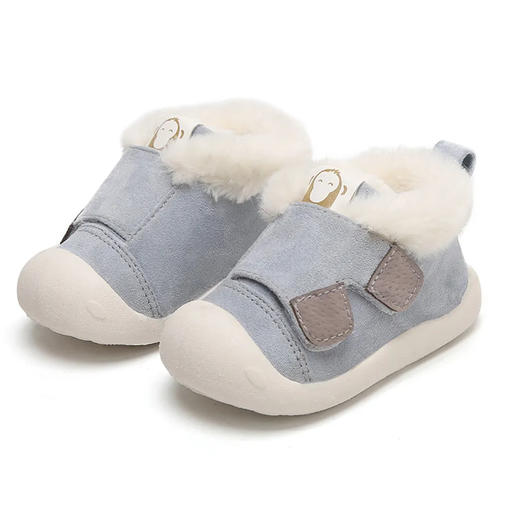Модная детская обувь для маленьких мальчиков и девочек; теплая детская хлопковая обувь