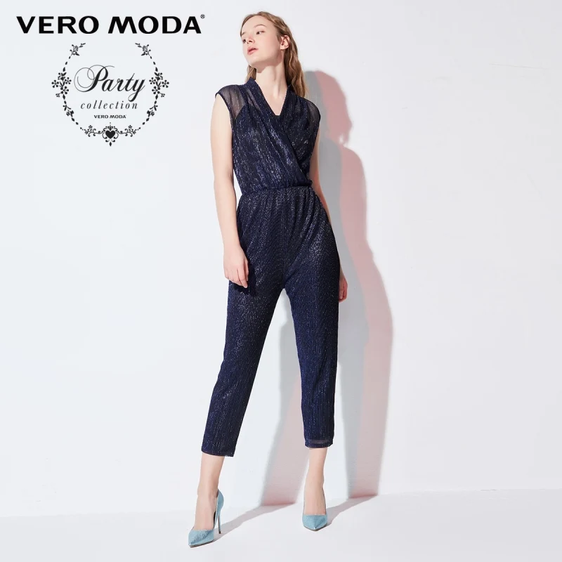 Женский комбинезон без рукавов Vero Moda Облегающий для вечеринок из яркого шелка с