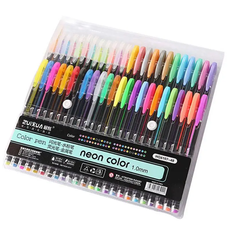 

12/24/36/48 Colors Gel Pen Set Portable Glitter Drawing Gel Pens Art Supplies Office School Stationery Gel Pen Writing Tools
