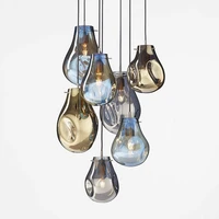 modern minimalist colorful glass led pendant light bedroom bedside cafe restaurant creative designer hanging lamp light fixtures