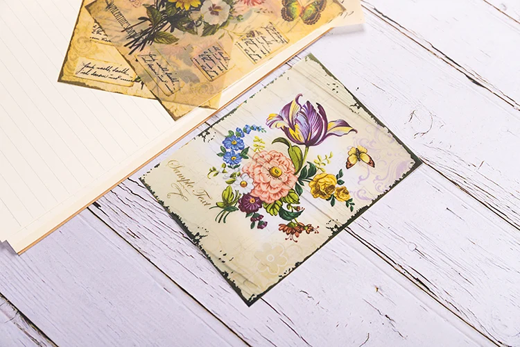 8 шт Винтажные Цветы буквы веленевая писчая бумага коврик для скрапбукинга счастливая карточка планировщика делая проект