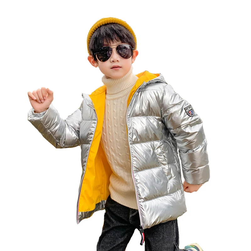 Новинка Детский пуховик яркое плотное пальто для мальчиков и девочек на белом