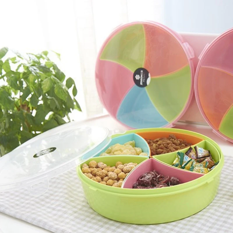 Креативный круглый многоклетчатый пластиковый чехол для хранения конфет с