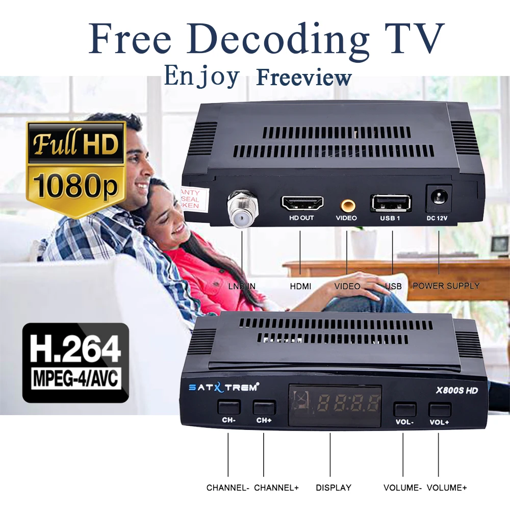 Satxtrem X800s HD ТВ ресивер DVB S2 Full HD 1080P USB WiFi с Cccam рецептором Цифровое ТВ Azamerica 4K спутниковый ресивер