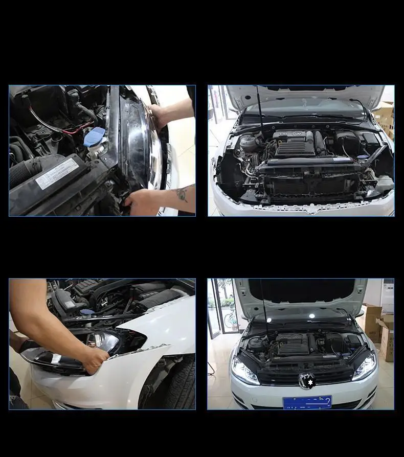 Cob Стайлинг Neblineros Para Авто дневные ходовые части Автомобильные светодиодные фары автомобильные фары в сборе 18 для Volkswagen Golf 7